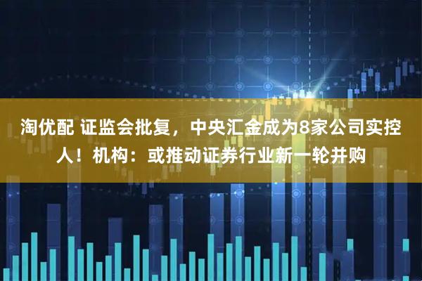 淘优配 证监会批复，中央汇金成为8家公司实控人！机构：或推动证券行业新一轮并购