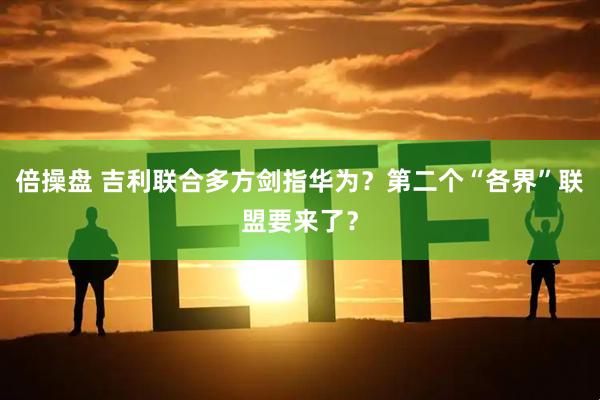 倍操盘 吉利联合多方剑指华为？第二个“各界”联盟要来了？