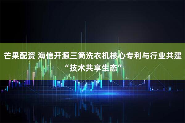 芒果配资 海信开源三筒洗衣机核心专利与行业共建“技术共享生态”